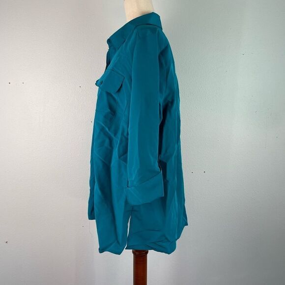 NWT Notations Teal Button-Up Women's Top Size 1X - Picture 3 of 8